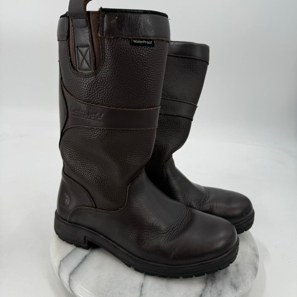 Cotswold Ascot brown leather waterproof Wellies boots